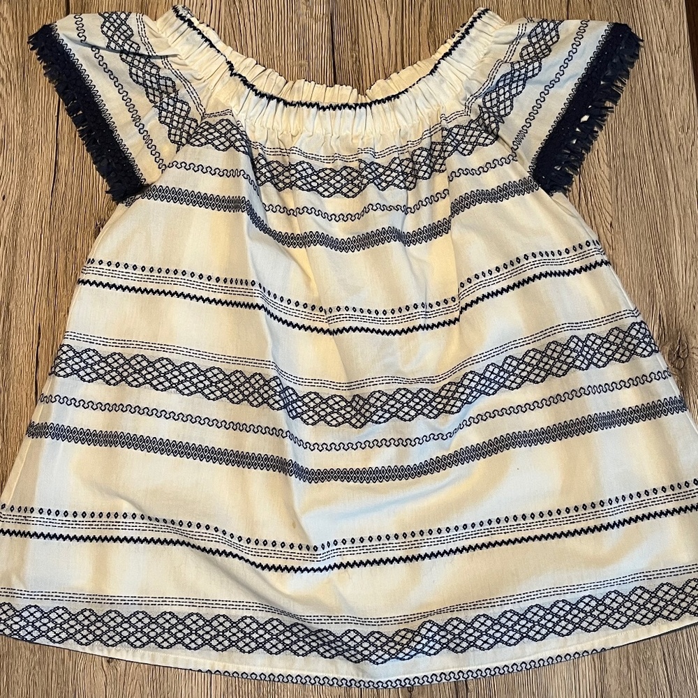 White and Blue Blouse